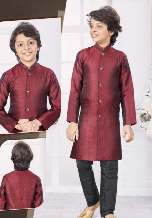 Picture of Nice Silk Maroon Kurtas