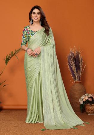 Picture of Stunning Georgette Dark Sea Green Saree