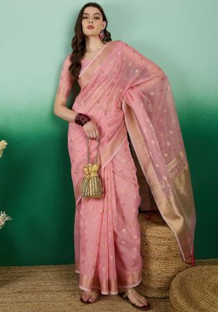 Picture of Charming Organza Rosy Brown Saree