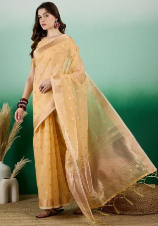 Picture of Charming Organza Khaki Saree