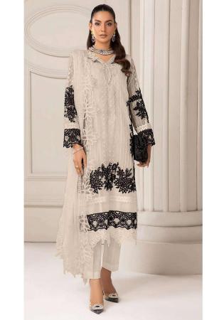 Picture of Comely Georgette Beige Straight Cut Salwar Kameez