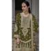 Picture of Chiffon Dark Olive Green Straight Cut Salwar Kameez