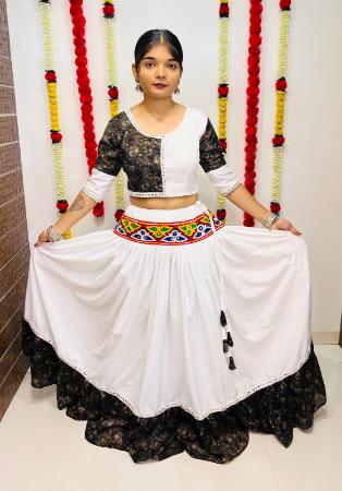 Picture of Grand Rayon & Silk White Readymade Lehenga Choli