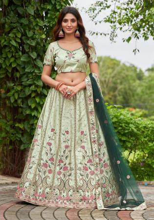 Picture of Gorgeous Satin & Silk Off White Lehenga Choli