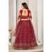 Picture of Well Formed Net Maroon Lehenga Choli