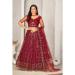 Picture of Well Formed Net Maroon Lehenga Choli