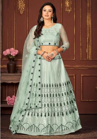 Picture of Marvelous Net Powder Blue Lehenga Choli