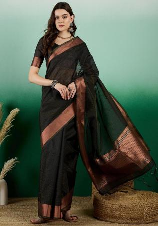 Picture of Fine Organza Black Saree