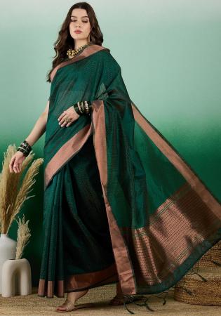 Picture of Amazing Organza Sea Green Saree