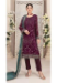 Picture of Georgette Dark Olive Green Straight Cut Salwar Kameez