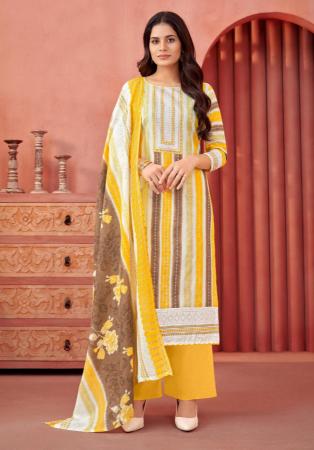 Picture of Statuesque Cotton Golden Straight Cut Salwar Kameez