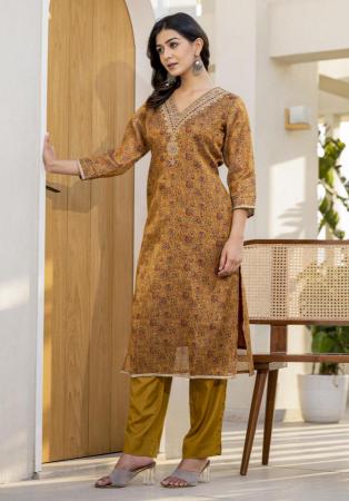 Picture of Good Looking Silk Sandy Brown Kurtis & Tunic