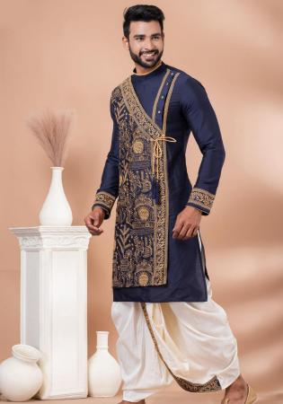 Picture of Exquisite Chiffon Navy Blue Kurtas