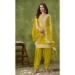 Picture of Silk Dark Golden Rod Straight Cut Salwar Kameez