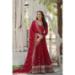 Picture of Bewitching Georgette Fire Brick Readymade Gown