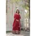 Picture of Bewitching Georgette Fire Brick Readymade Gown