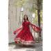 Picture of Bewitching Georgette Fire Brick Readymade Gown