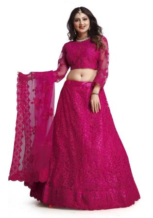 Picture of Elegant Net Medium Violet Red Lehenga Choli