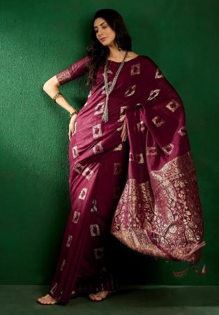 Picture of Ideal Silk Maroon Saree