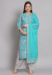 Picture of Chiffon Medium Turquoise Readymade Salwar Kameez