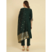 Picture of Silk Dark Olive Green Readymade Salwar Kameez