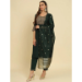 Picture of Silk Dark Olive Green Readymade Salwar Kameez