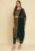 Picture of Silk Dark Olive Green Readymade Salwar Kameez