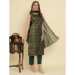 Picture of Silk Dark Olive Green Readymade Salwar Kameez