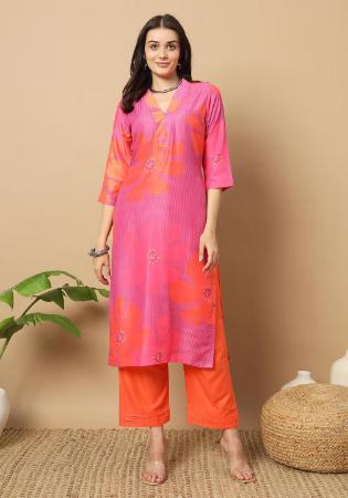 Picture of Excellent Rayon Hot Pink Kurtis & Tunic