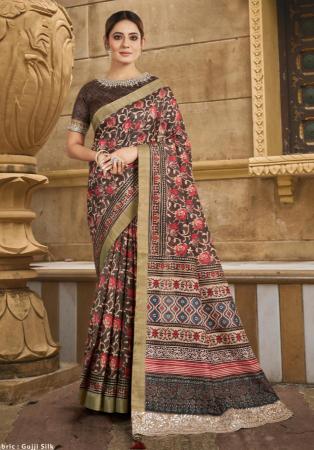 Picture of Exquisite Satin & Silk Rosy Brown Saree