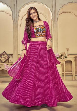 Picture of Statuesque Georgette Pale Violet Red Lehenga Choli