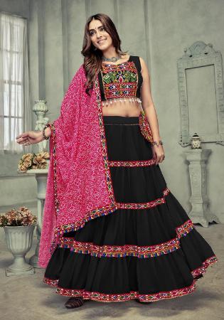 Picture of Elegant Georgette Black Lehenga Choli