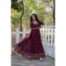 Picture of Well Formed Georgette Dark Magenta Readymade Gown