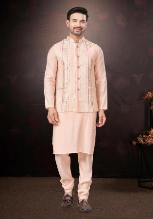 Picture of Wonderful Silk Misty Rose Kurtas