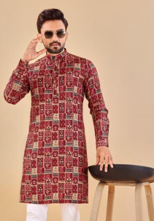 Picture of Well Formed Cotton Fire Brick Kurtas