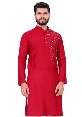 Picture of Well Formed Chiffon Crimson Kurtas