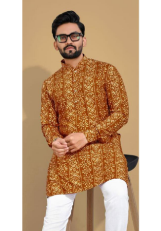 Picture of Marvelous Cotton Saddle Brown Kurtas