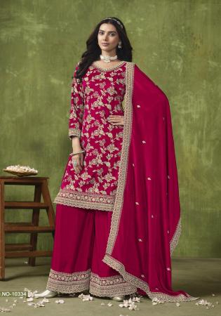 Picture of Pleasing Silk Dark Red Straight Cut Salwar Kameez