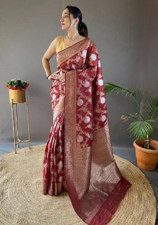 Picture of Superb Silk Maroon Saree