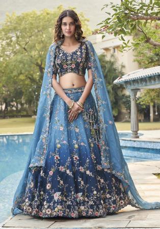 Picture of Silk & Organza Light Sea Green Lehenga Choli