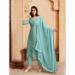 Picture of Elegant Georgette Cadet Blue Readymade Salwar Kameez