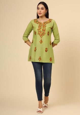 Picture of Resplendent Rayon Dark Khaki Kurtis & Tunic