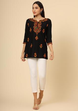 Picture of Superb Rayon Black Kurtis & Tunic