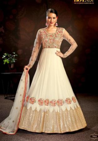 Picture of Statuesque Net Old Lace Anarkali Salwar Kameez