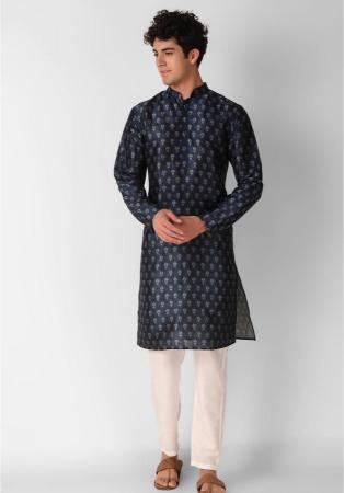 Picture of Comely Silk Midnight Blue Kurtas