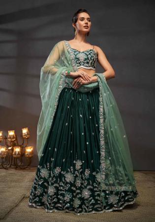 Picture of Marvelous Chiffon & Net Sea Green Lehenga Choli