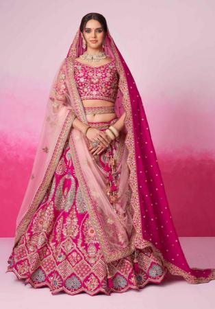 Picture of Georgette & Satin & Silk Light Pink Lehenga Choli