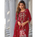 Picture of Silk & Organza Fire Brick Readymade Salwar Kameez