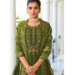 Picture of Silk & Organza Dark Olive Green Readymade Salwar Kameez