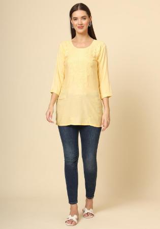 Picture of Ravishing Rayon Wheat Kurtis & Tunic